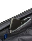 An image showing the space inside the Archer carry on to allow for USB charging.